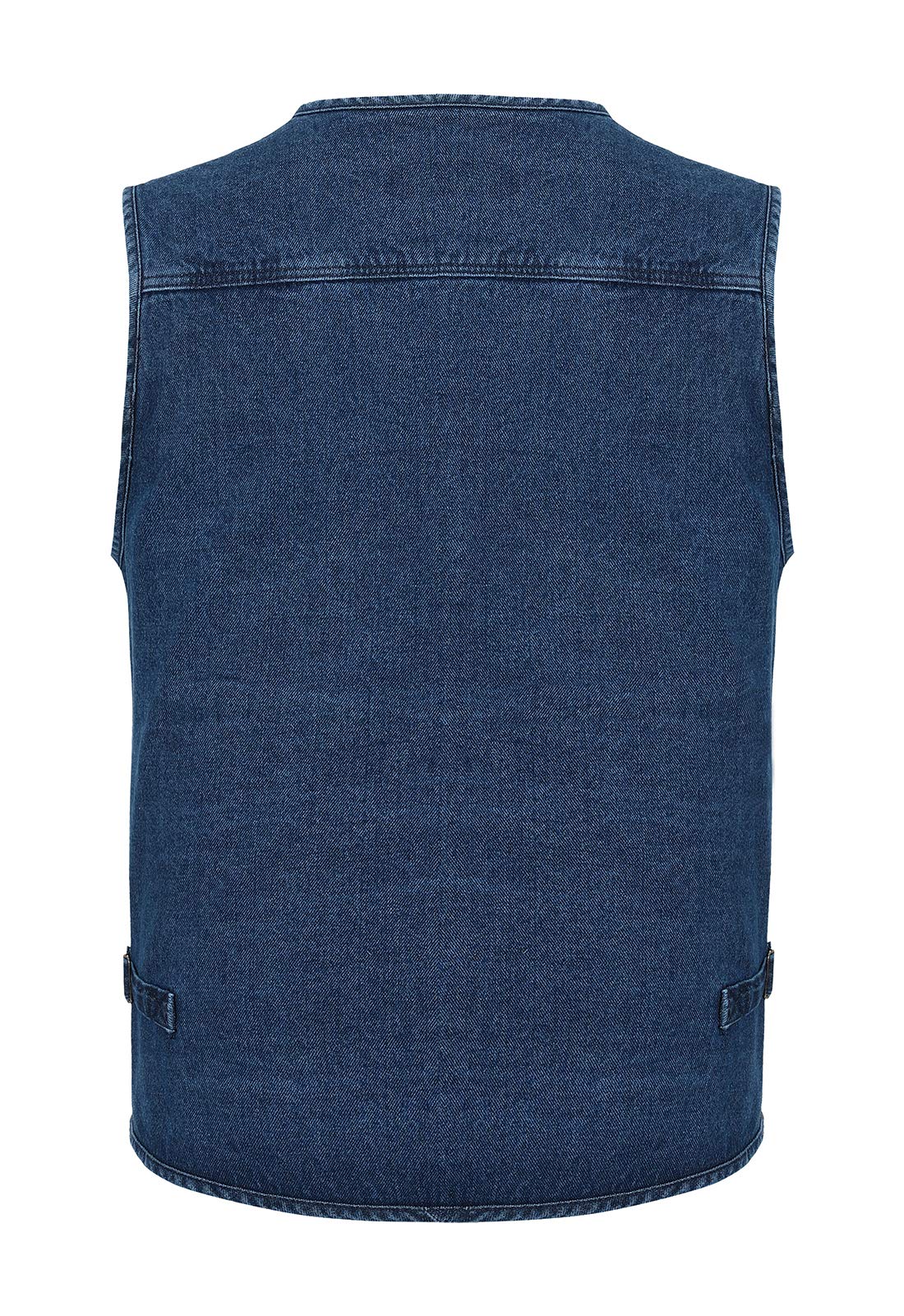 Spanye - Gilet da uomo per attività all'aperto, multi-tasca, in cotone, casual, da lavoro, da viaggio, da pesca - Blu - XXX-Large