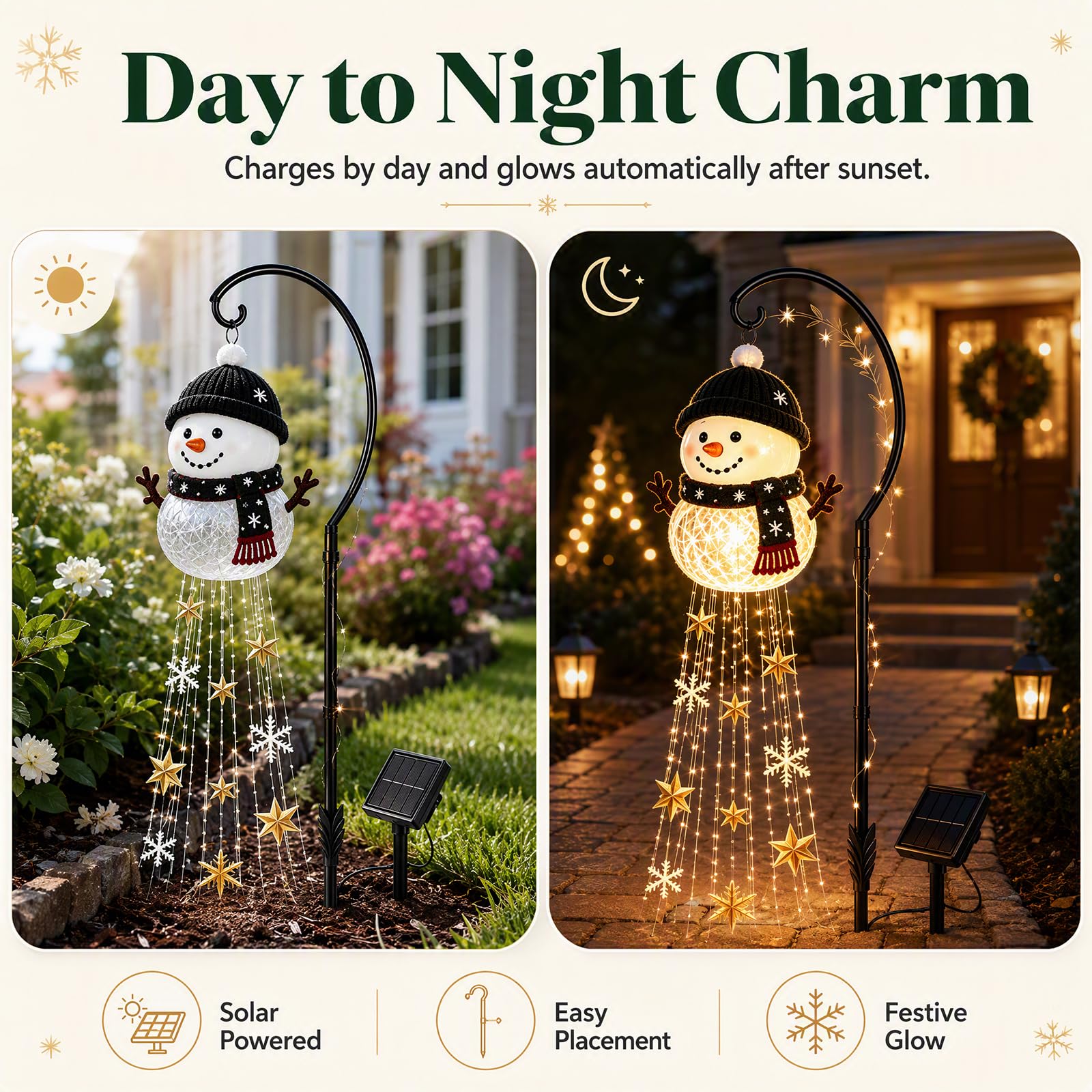 Schneemann-Magiebrunnen Licht, Solar LED Weihnachtsgarten-Dekostecker