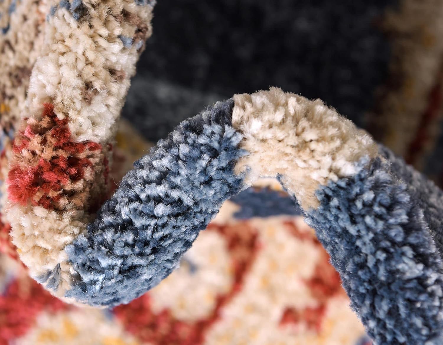 Rugs.com Eden Collection Rug – 7 Ft Octagon Dark Blue Medium Rug Perfect for Living Rooms, Kitchens, Entryways