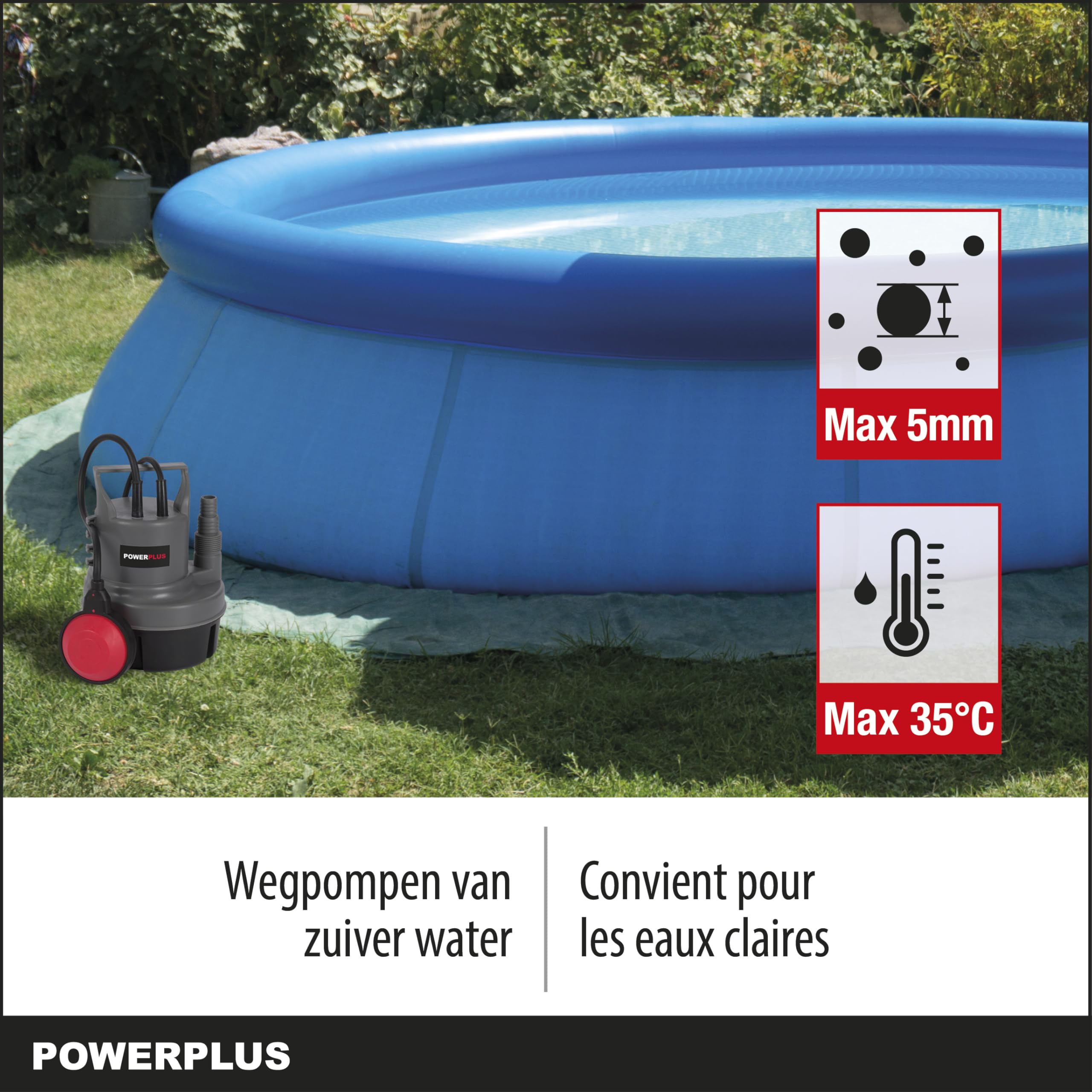 POWERPLUS POWEW67900 – Pompa sommergibile 200 W, acqua pulita.