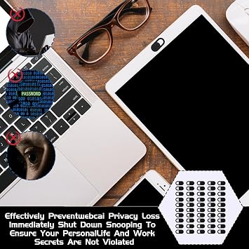 50 PCS Webcam Cover Slide, 0.023 Inch Ultra-Thin Universal Web Camera Cover for Laptop, Computer, PhoneSecure Privacy with Smooth-Sliding Camera Cover(Black)