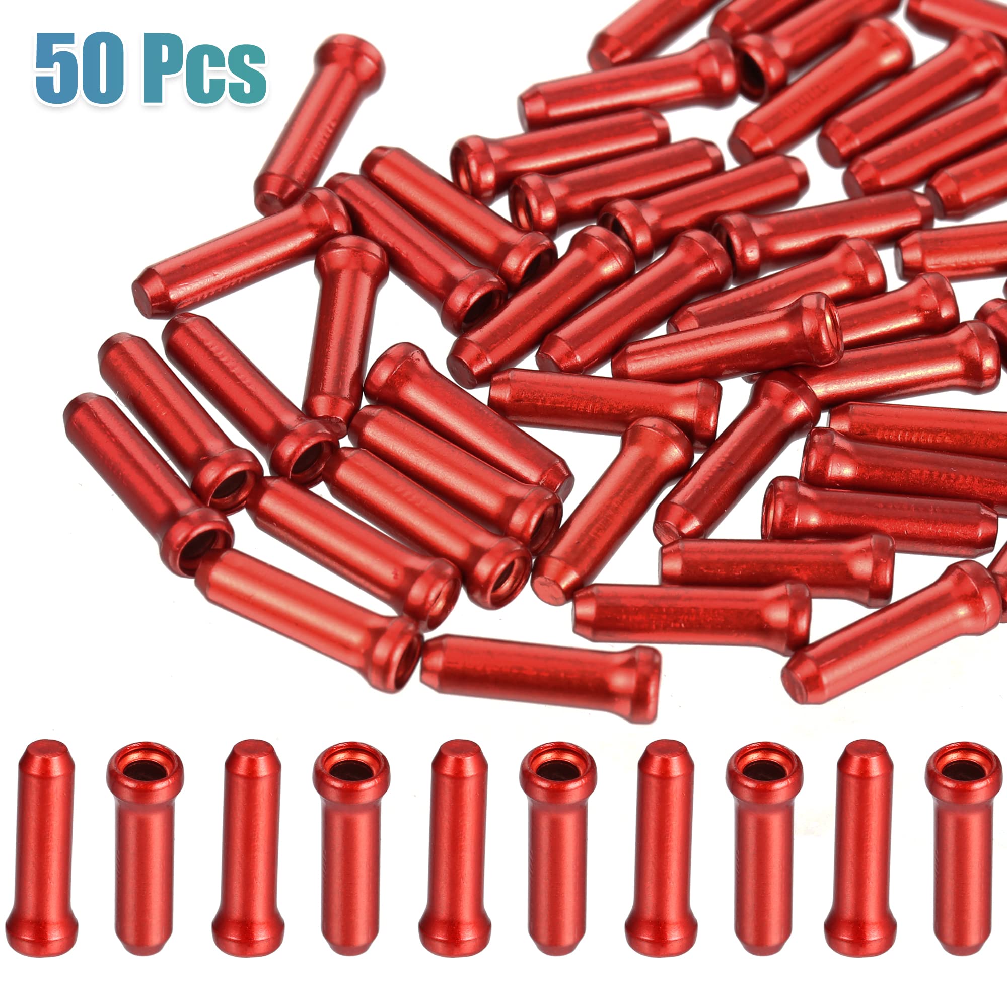 Yundxi 30 Embouts De Câble De Frein Pour Vélo – Alliage Alu, Rouges, Pour Route, VTT, BMX