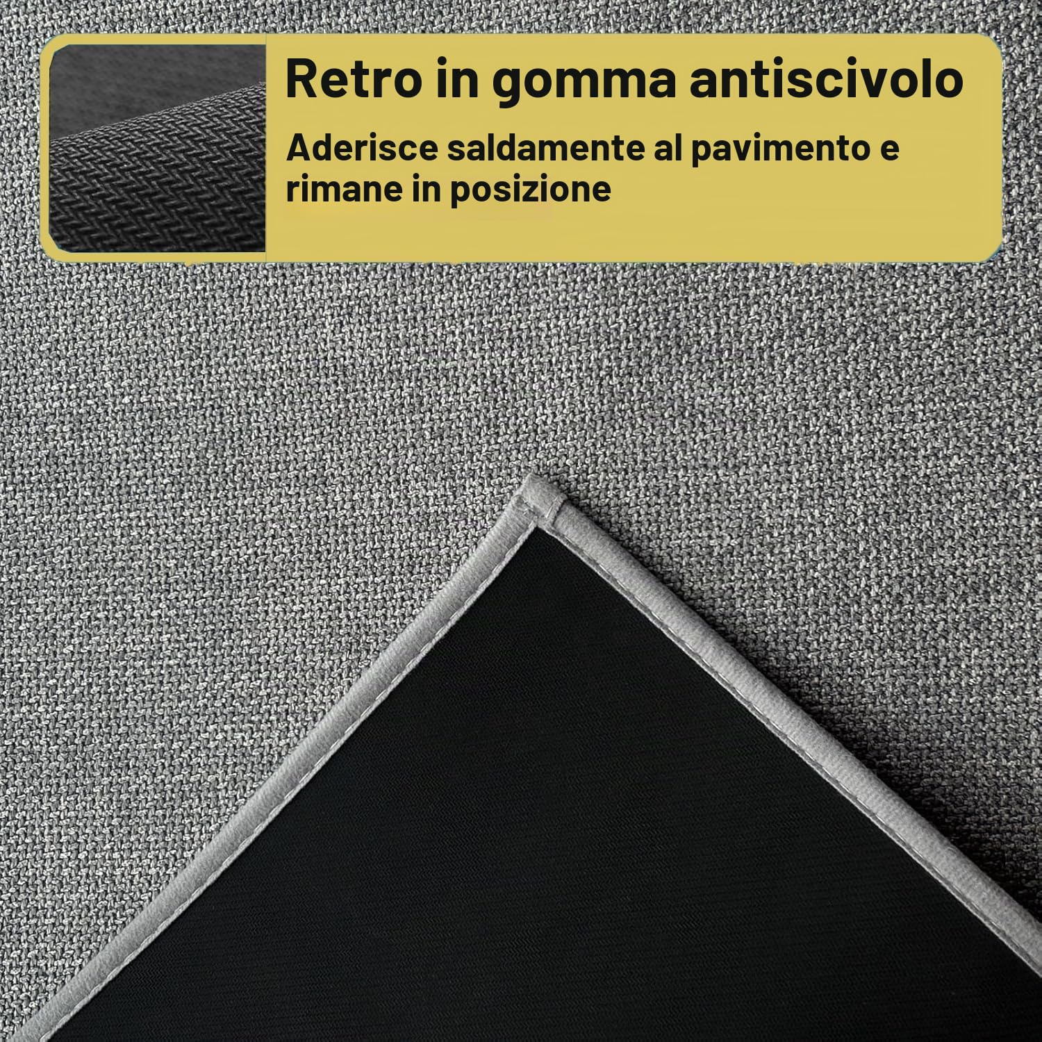 Tappeto Cucina Antiscivolo Lavabile, in Tessuto, Passatoia Assorbente, Tappeto Runner Facile da Pulire, per Sala da Pranzo, Lavanderia (Grigio, 50x120cm)