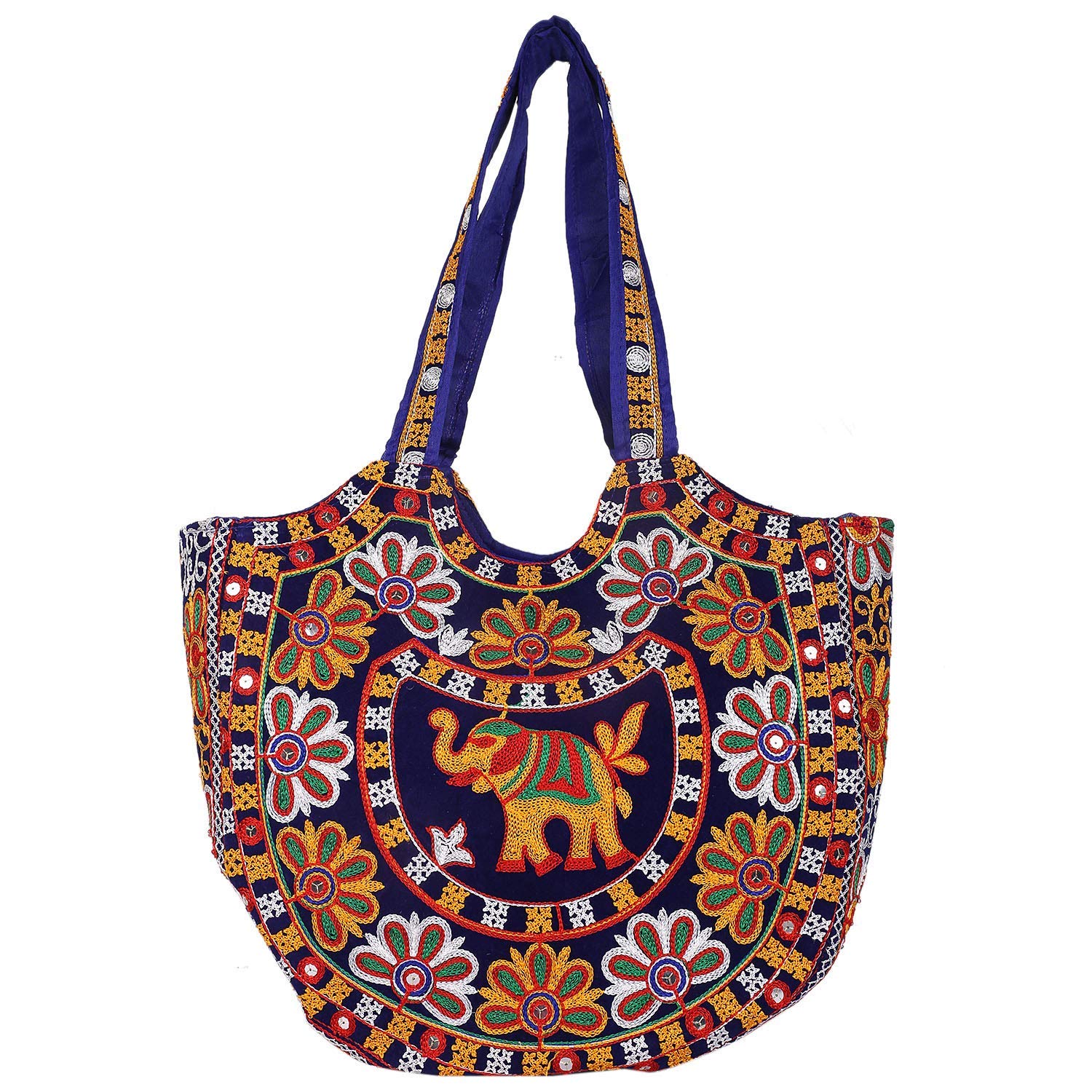 FURNISHFUL FINESSE Tote Bag for Women Big Size Stylish Embroidery Rajasthani Ethnic Mirror Work Cotton Tote Bag with Zipper Tote Bag for Grocery, Shopping, Travel, Beach (B0CLY8ZDM4) Amazon Price History, Amazon Price Tracker