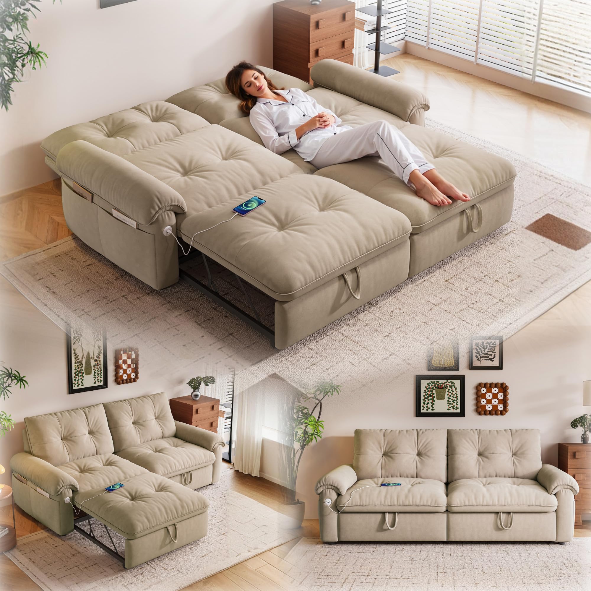 ZHCREAL 77 Sofa Bed Brown