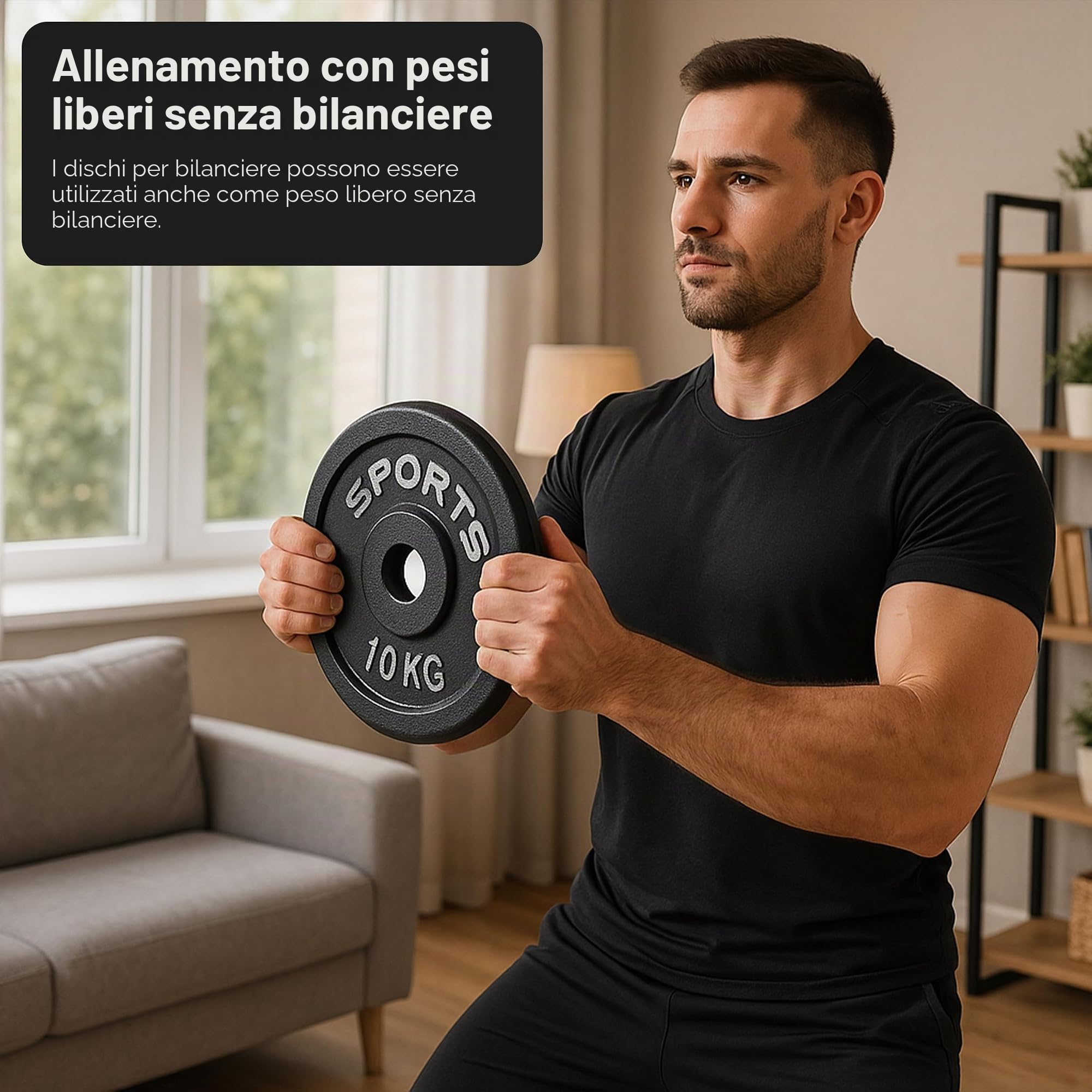 MSPORTS Coppia di dischi professionali in 100% ghisa, manubri da 5-30 kg