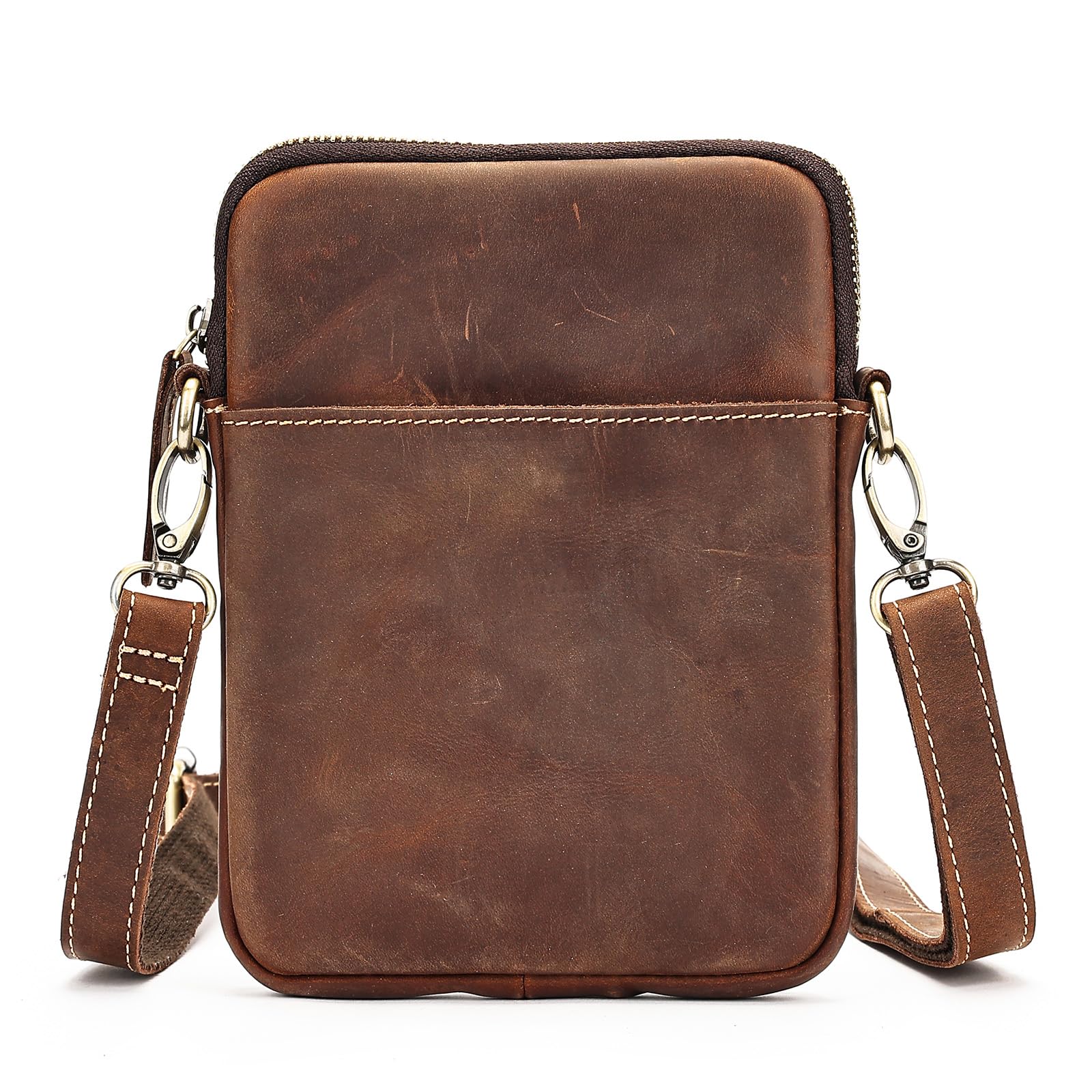 Herren Handy Gürteltasche mit Clip Braun, Handytasche mit Ka