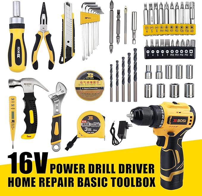 Set de Taladro 58 Piezas B BOSI TOOLS 16V Inalámbrico con Maletín miniatura 2