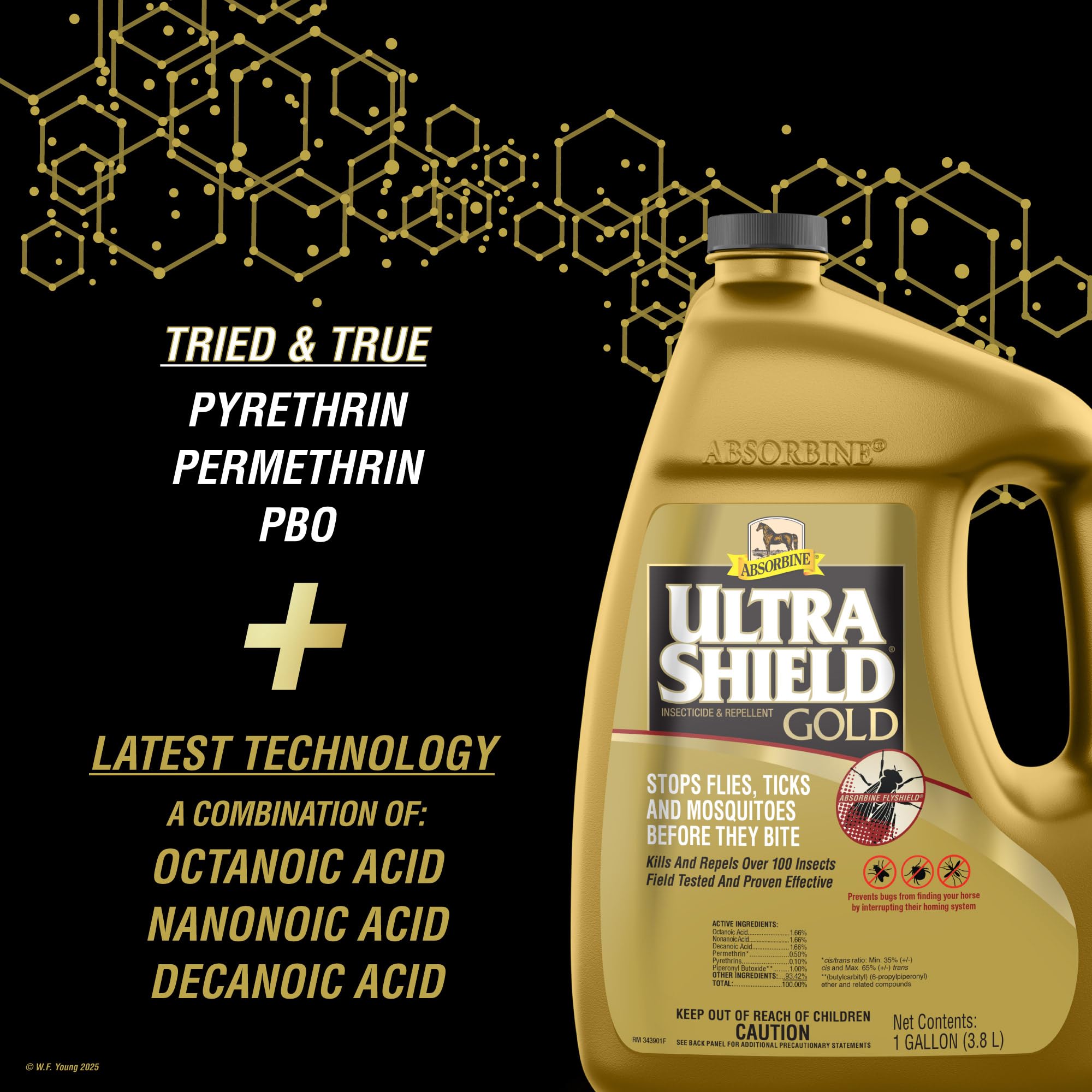 Absorbine UltraShield Gold 128oz Insecticide & Repellent for 100+ Insects, Use on Horses - image 4