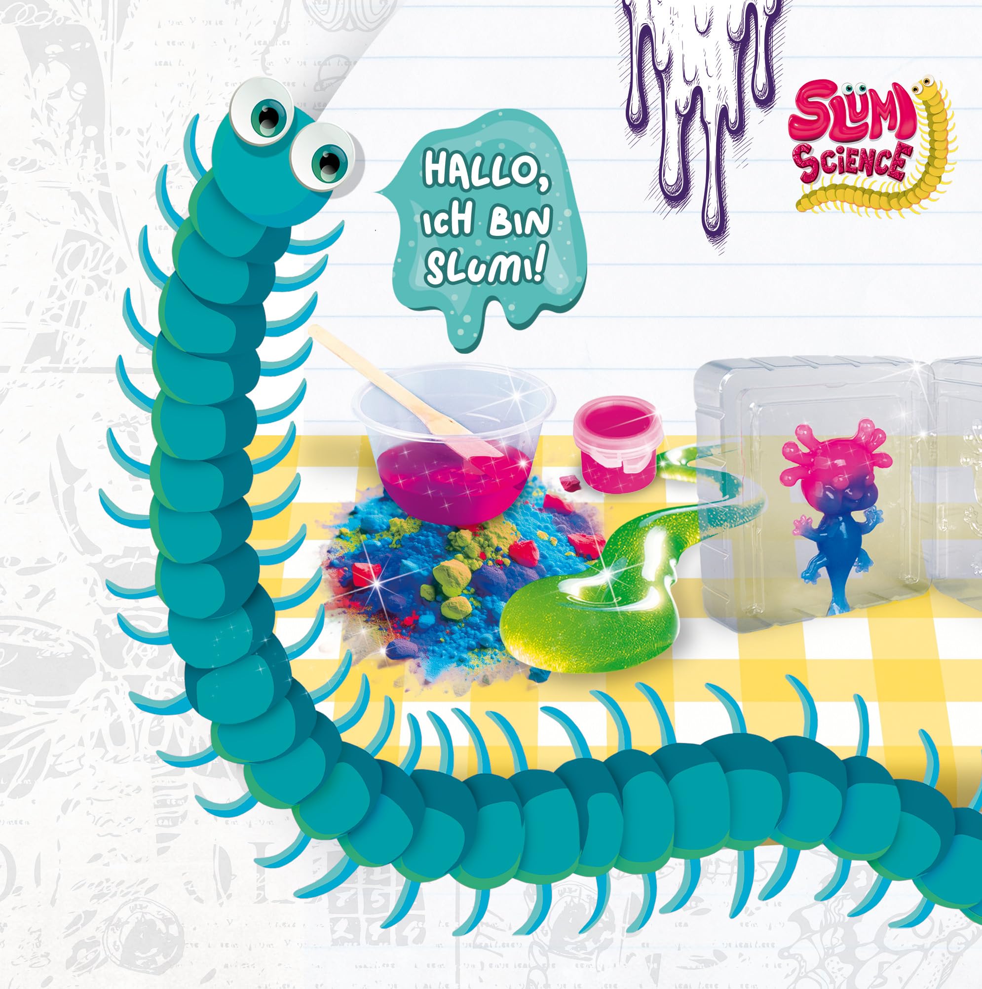 Lisciani - SLUMI Science Squish Axolotl zestaw naukowy "zrób to sam" od 7 lat – Squishy samodzielne wykonanie z kolorami i kształtami – eksperyment chemiczny dla dzieci – zabawka przeciw stresowi