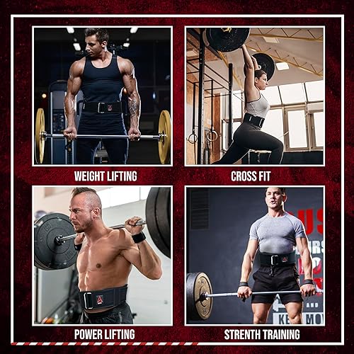 Miniatura 7 de Cinturón de levantamiento de pesas para hombres y mujeres, cinturón de levantamiento de pesas 2 en 1 con soporte ajustable de espalda baja de 4 y 6