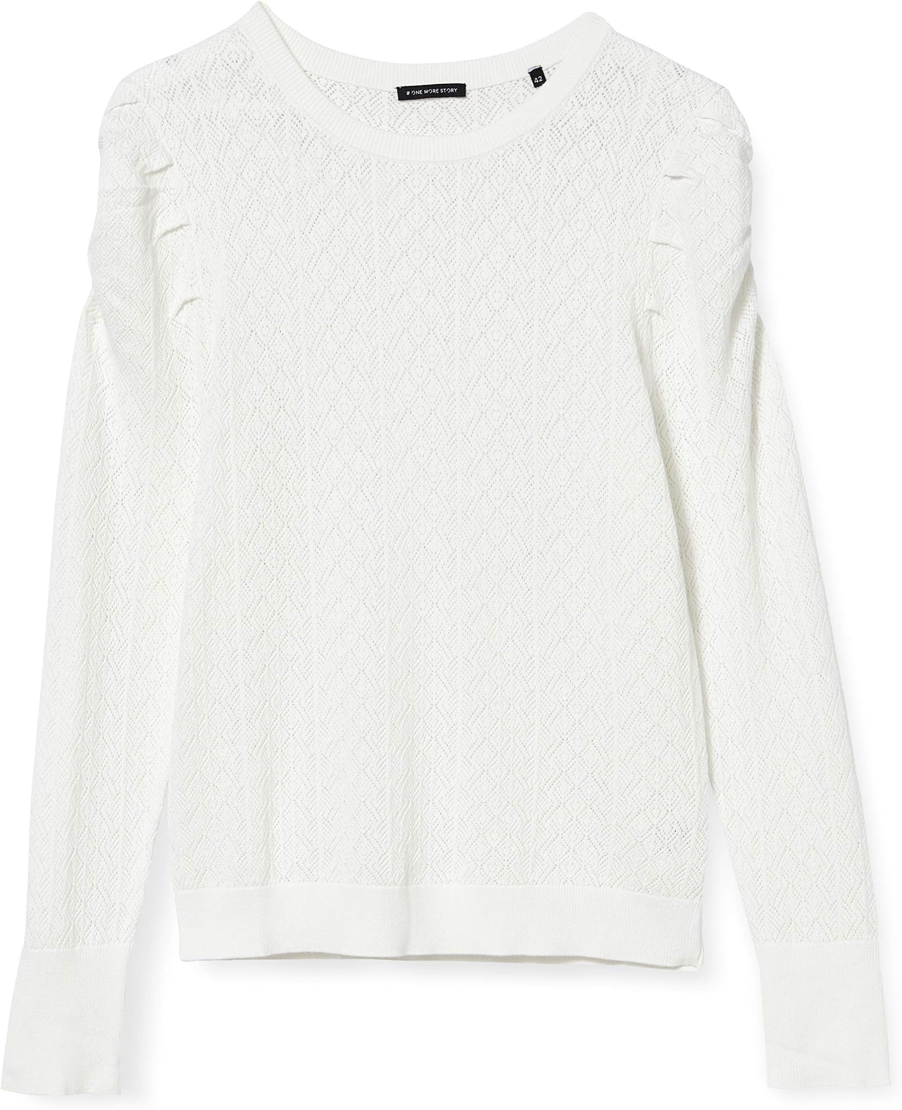 #ONE MORE STORY Women's Pullover mit Puffärmeln Sweater
