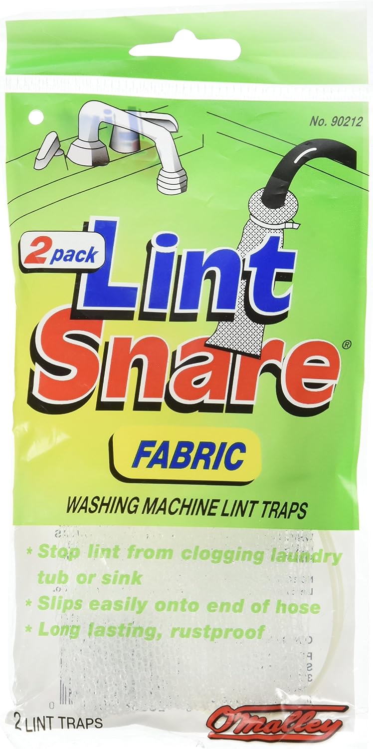 Lot of 12 Lint Snare ® Fabric Washing Machine Traps with Ties Clamps (6 Packs of 2)
