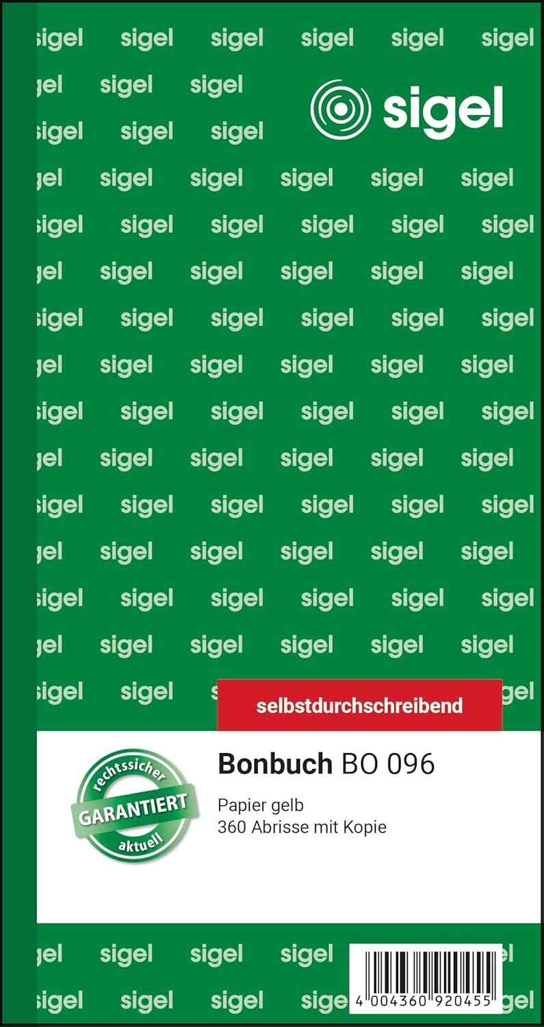 Sigel BO098 Voucher Book 360 Tearable Tickets Pink Carbonless Copying 105 x 200 mm 2 x 60 Sheets