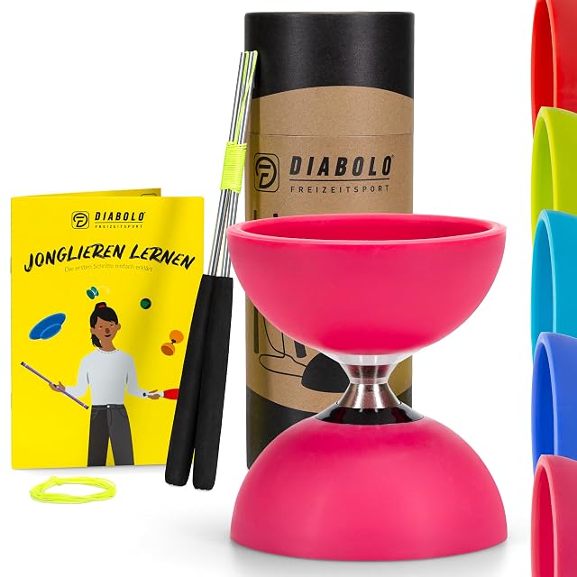 Diabolo Freizeitsport Flames N Games,Juego de malabares (diábolo con rodamiento de bolas, palos de aluminio
