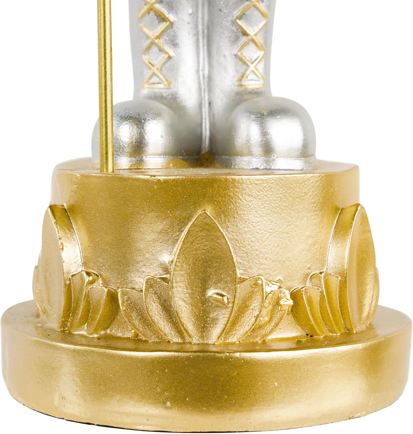 Northlight 13.5" Silver Metallic Christmas Nutcracker with Staff