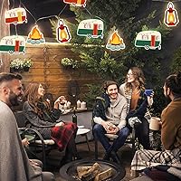 Vista 8 de Guirnalda de luces temáticas para caravanas con control remoto y temporizador, alimentación USB y funciona con pilas, luces de cámper