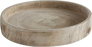Creative Co-Op Paulownia Wood Hand Carved Tray