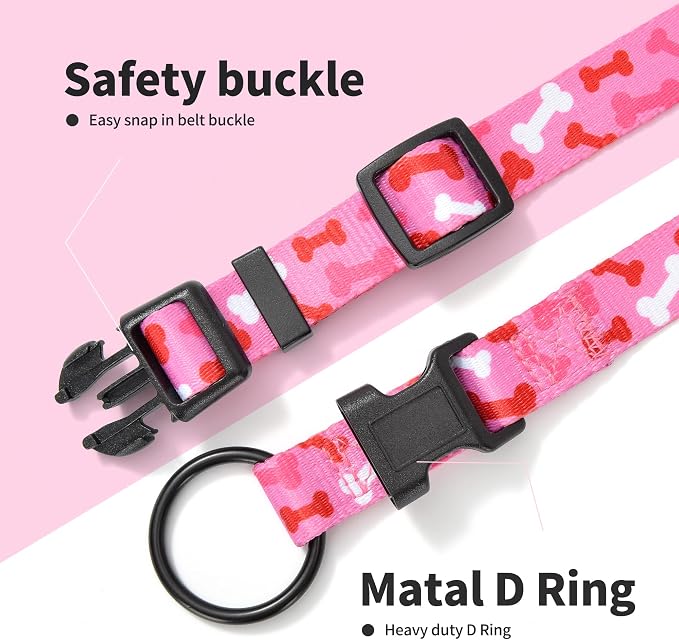 Collar para perro en nylon con patrones lindos, tamaño mediano miniatura 3