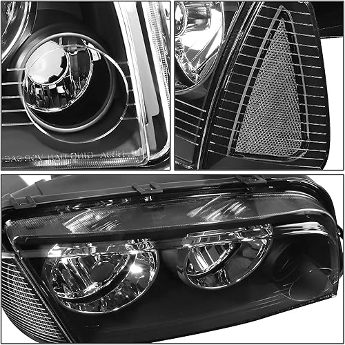 Miniatura 4 de Auto Dynasty Faro de esquina transparente con carcasa negra estilo OE + lámparas de esquina+kit de herramientas compatible con Dodge Charger 06-10