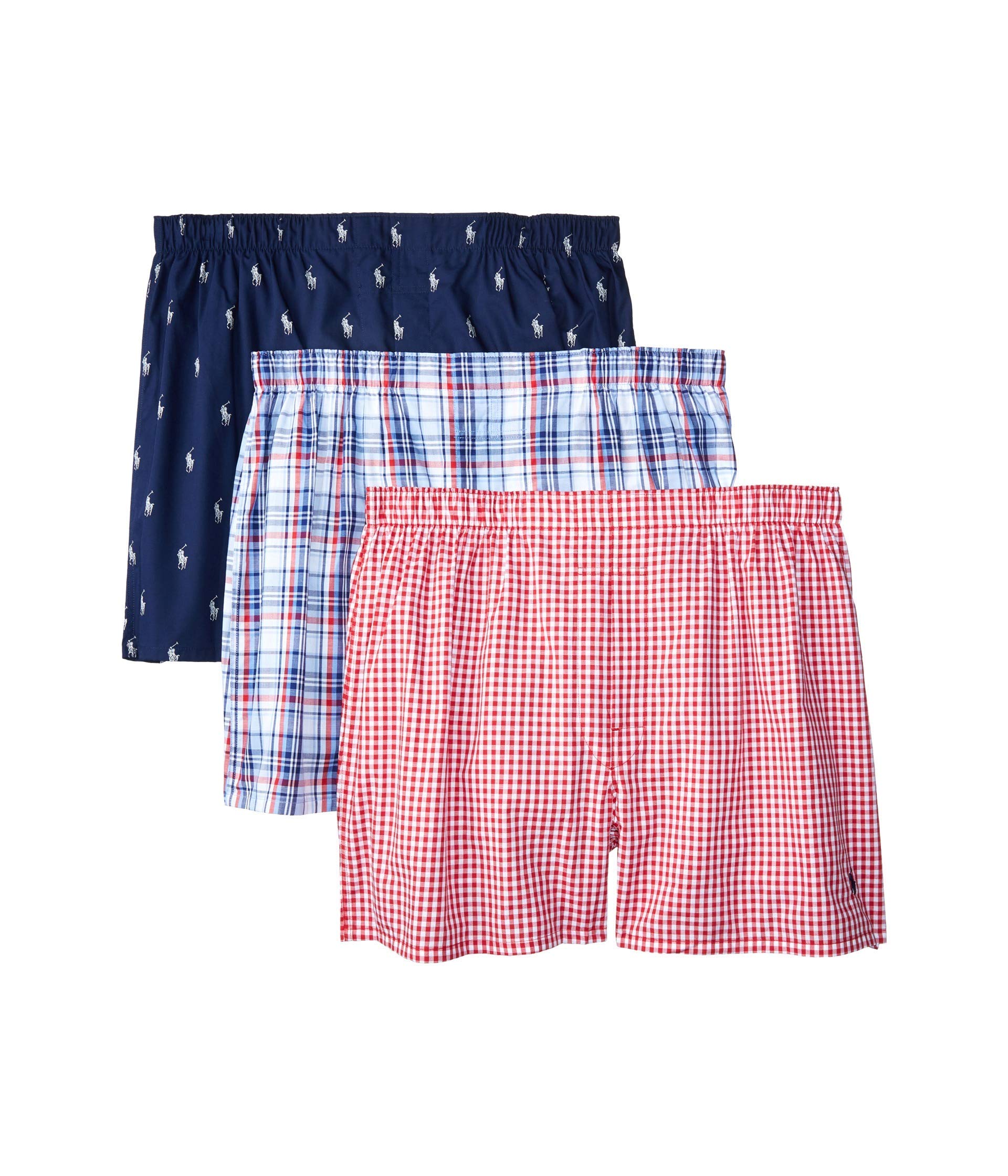 POLO RALPH LAUREN Classic Fit Woven Cotton Boxer 3-Pack XL, Navy/Freeport Plaid