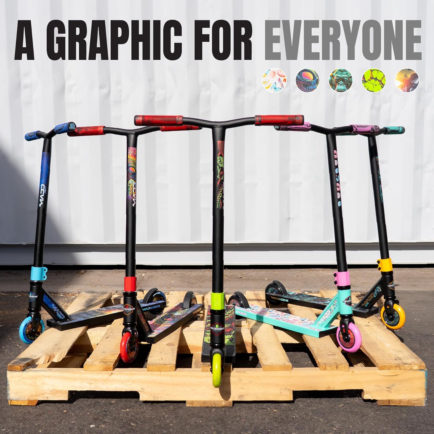 Pro Stunt Trick Scooter for Kids Ages 5-12 – Lightweight Durable Freestyle Kick Scooter for Skatepark and Street – Easy Assembly – Madd Gear MG2