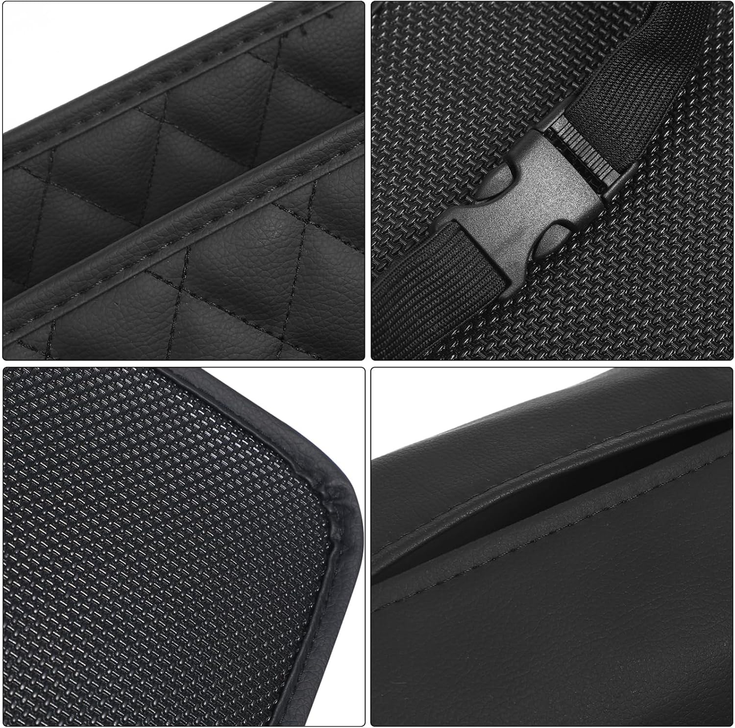 ULTECHNOVO 1pcs Hanging Backseat Car Organizer, Car Organizer Back Seat, Car Seat Organizer,Waterproof Mini Trash Bag Multifunction Travel Bag Accessories with Tissue Pack(Black 10X9.8 in)
