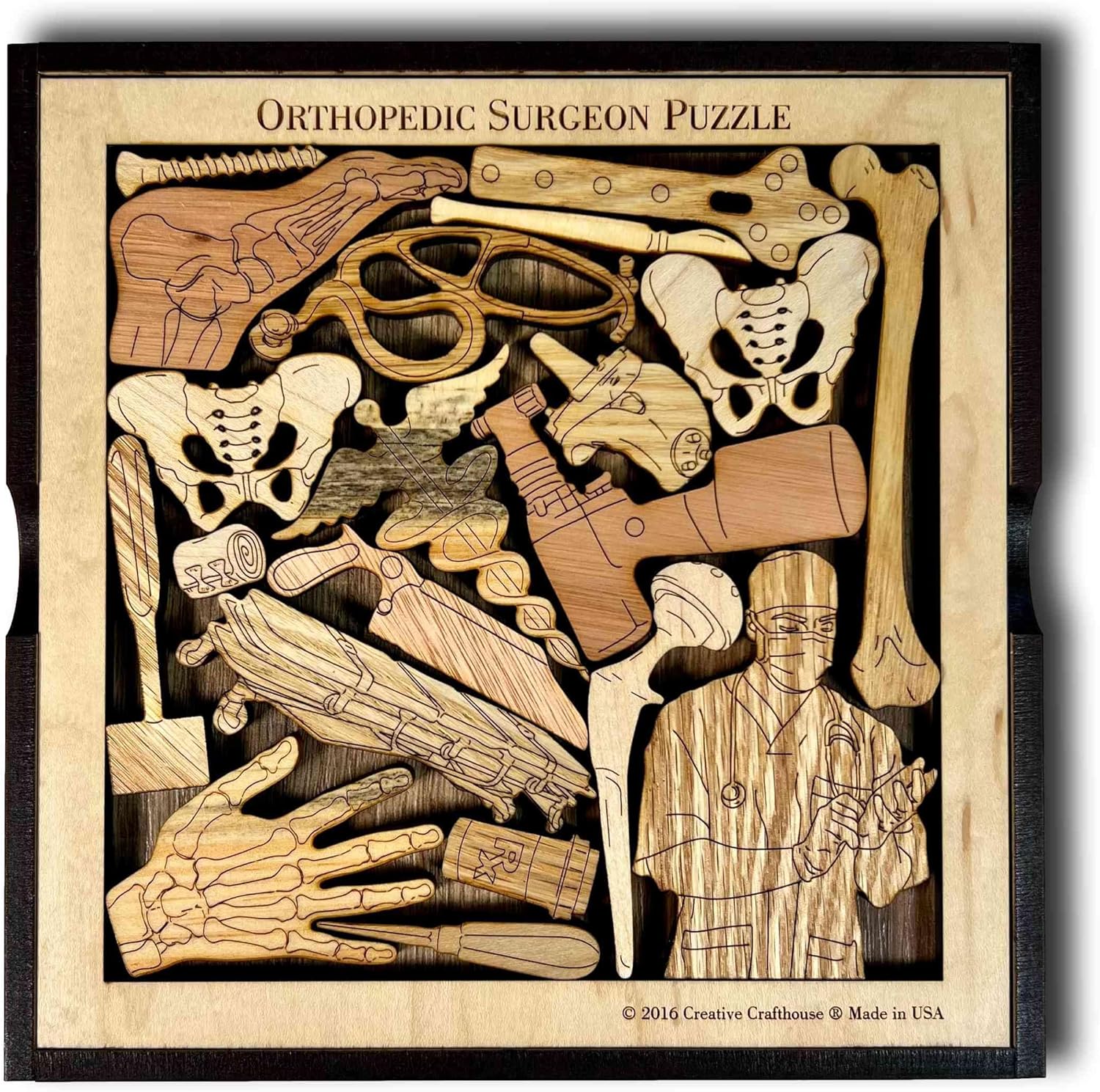 The Orthopedic Surgeon Puzzle – Unique Gift Idea - Wood Puzzle for Surgeons - Handmade Brain Teaser Puzzle for Orthopedic Surgeons