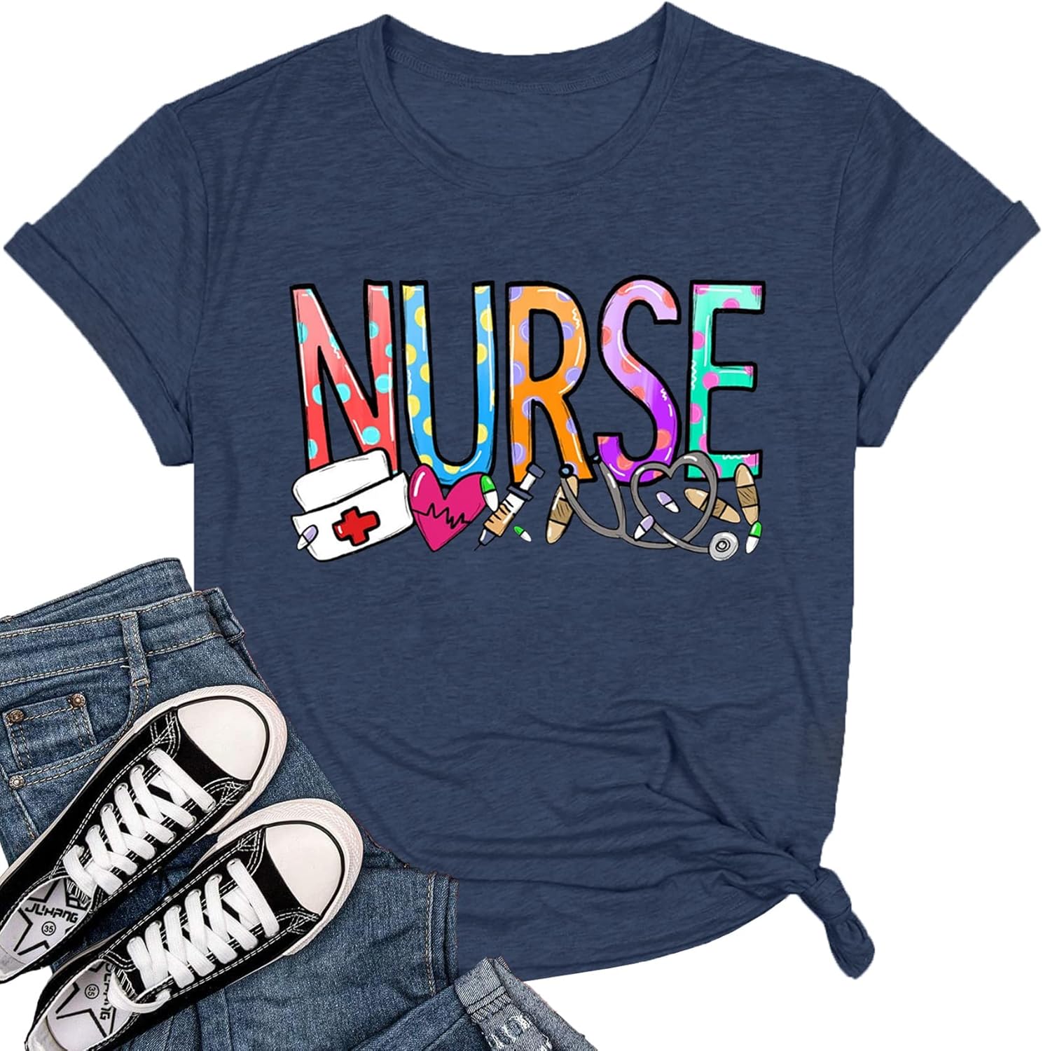 Nurse Shirt Women Nursing Student T-Shirt School Nurse Gift Casual Short Sleeve Inspirational Tee Tops - Image 4