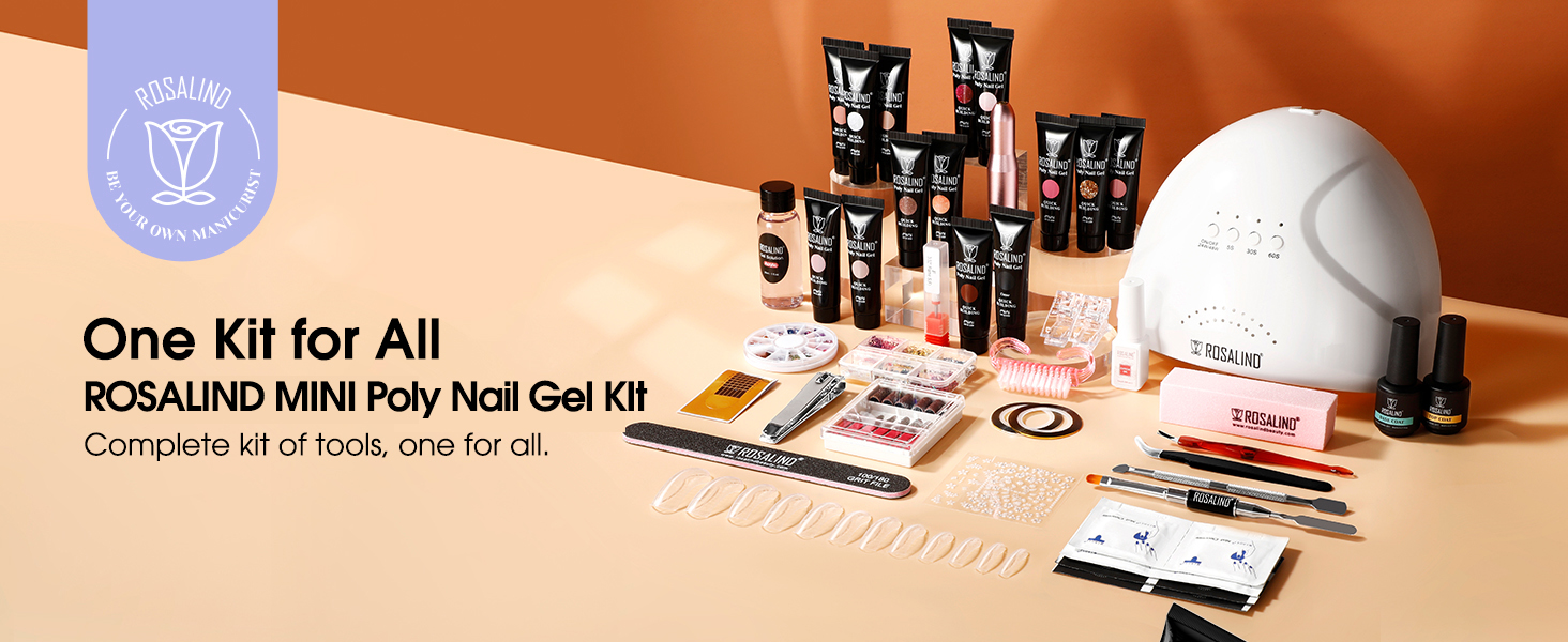 Amazon.com: ROSALIND Poly Nail Gel Kit with Drill -14 Colors + 75