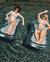 Vista 3 de FUNBOY Clear Inflatable Mesh Pool Lounger Mesh Water Hammock with Built-in Pillow 70" Pool Hammock Float for Adults Swimming Pool Accessories &