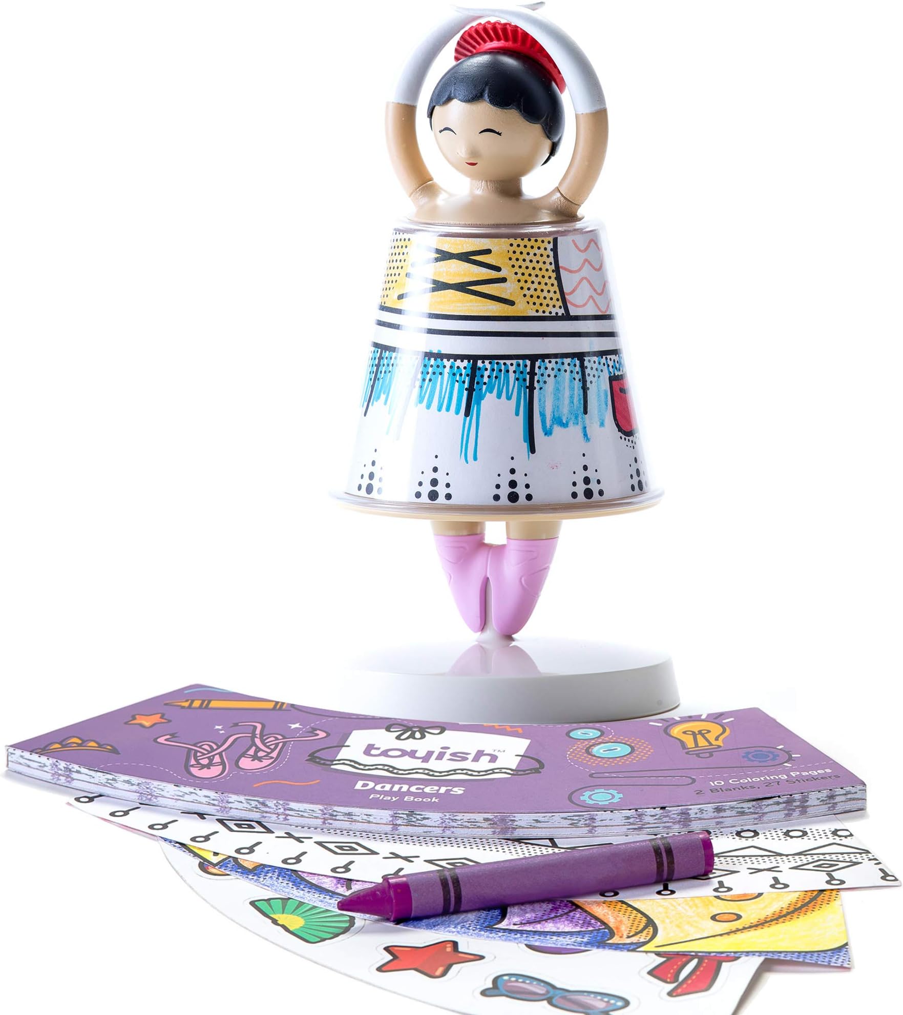 educational STEM toys for creative kids and kids at heart. Customizable magnetic toy for learning and building. For 4 year olds and older. Flamenco Dancer Toy Kit.