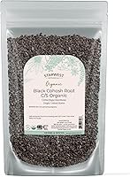 Vista 1 de Starwest Botanicals Raíz de cohosh negro orgánico, hierba suelta seca para té, cortada y tamizada, certificada Kosher, sin OMG, bolsa de 4 onzas