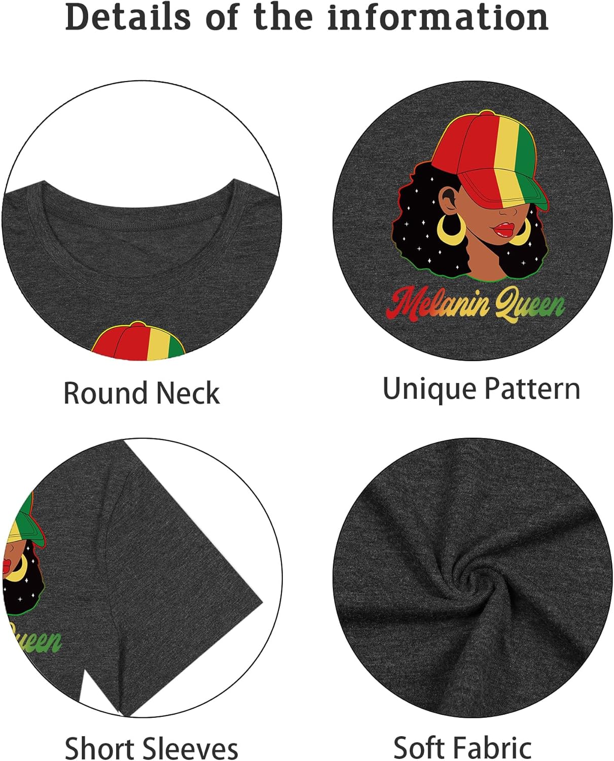 Women Black History Shirts Melanin Shirts for Black Women American African Black Pride Graphic Tee Tops - Image 6