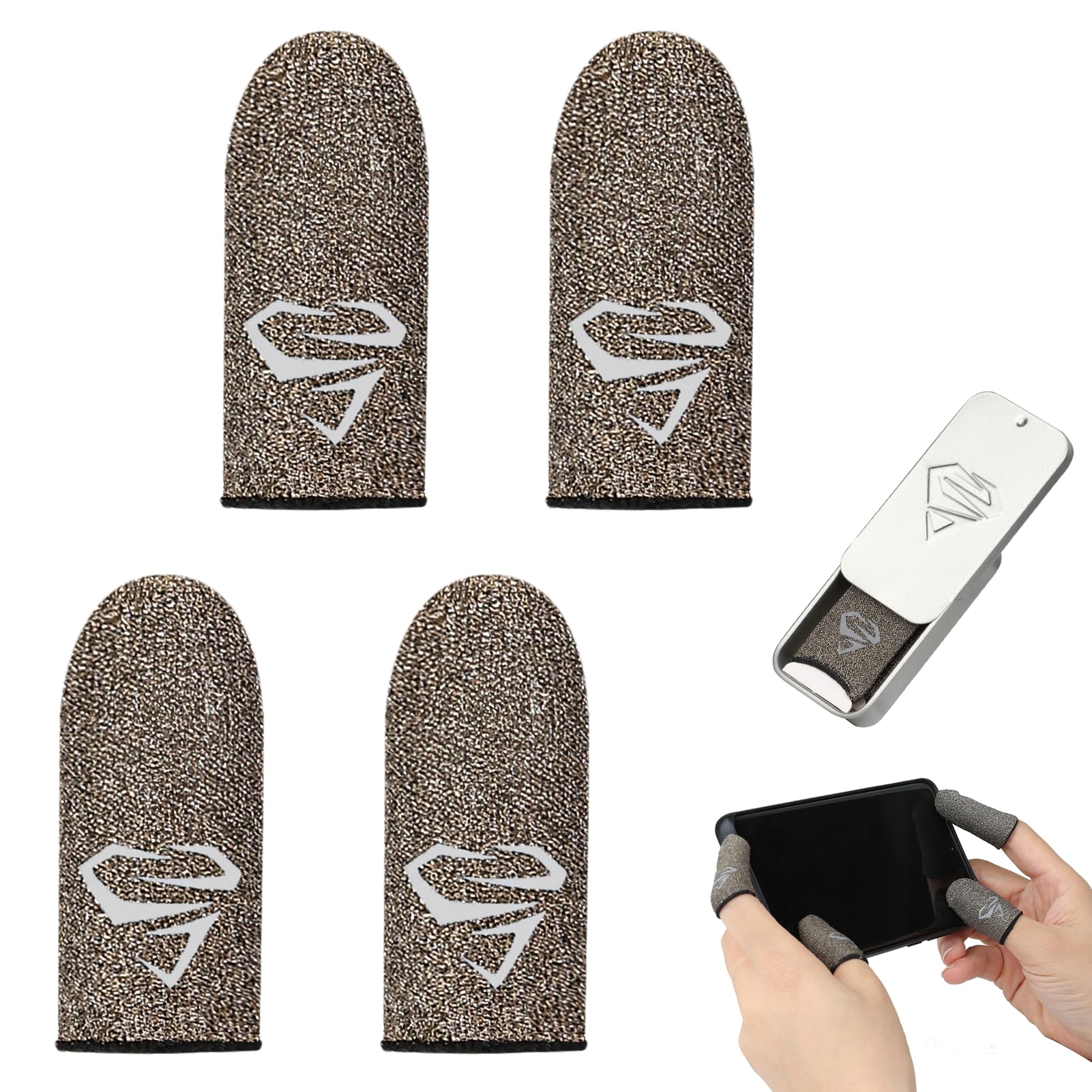 Gaming Finger Sleeve, 4 Pack Manchons Tactiles pour Jeux Mobiles, Compatible PUB Mobile, Anti-Transpiration et Sensibilité Maximale, Accessoire Gaming pour Smartphones Tablettes
