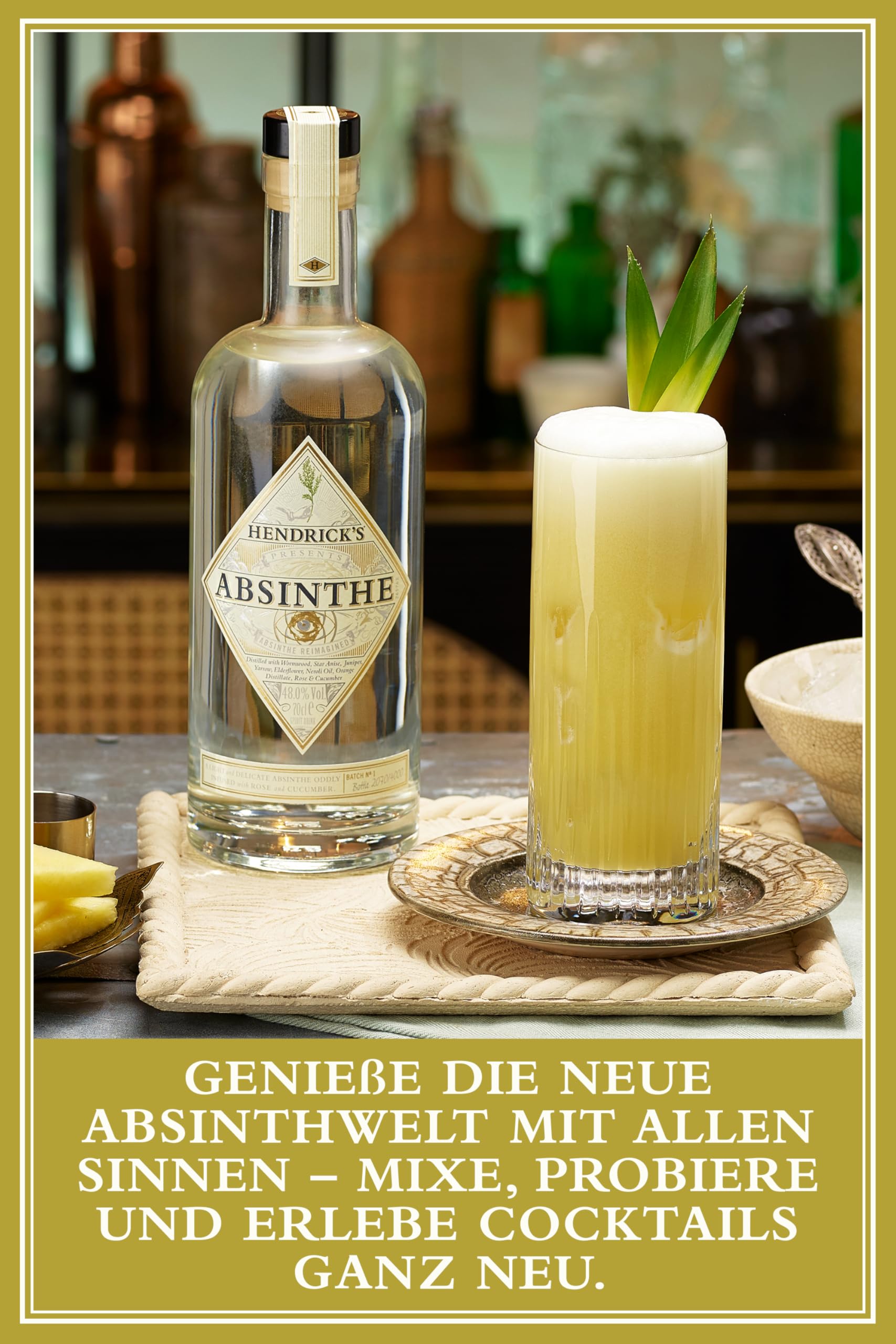 HENDRICK’S Absinthe – Neu gedacht & unverkennbar Hendrick’s – Mit Rosen- & Gurkenessenzen – Kräuterig, floral & außergewöhnlich – 48% vol. – 0,7 l