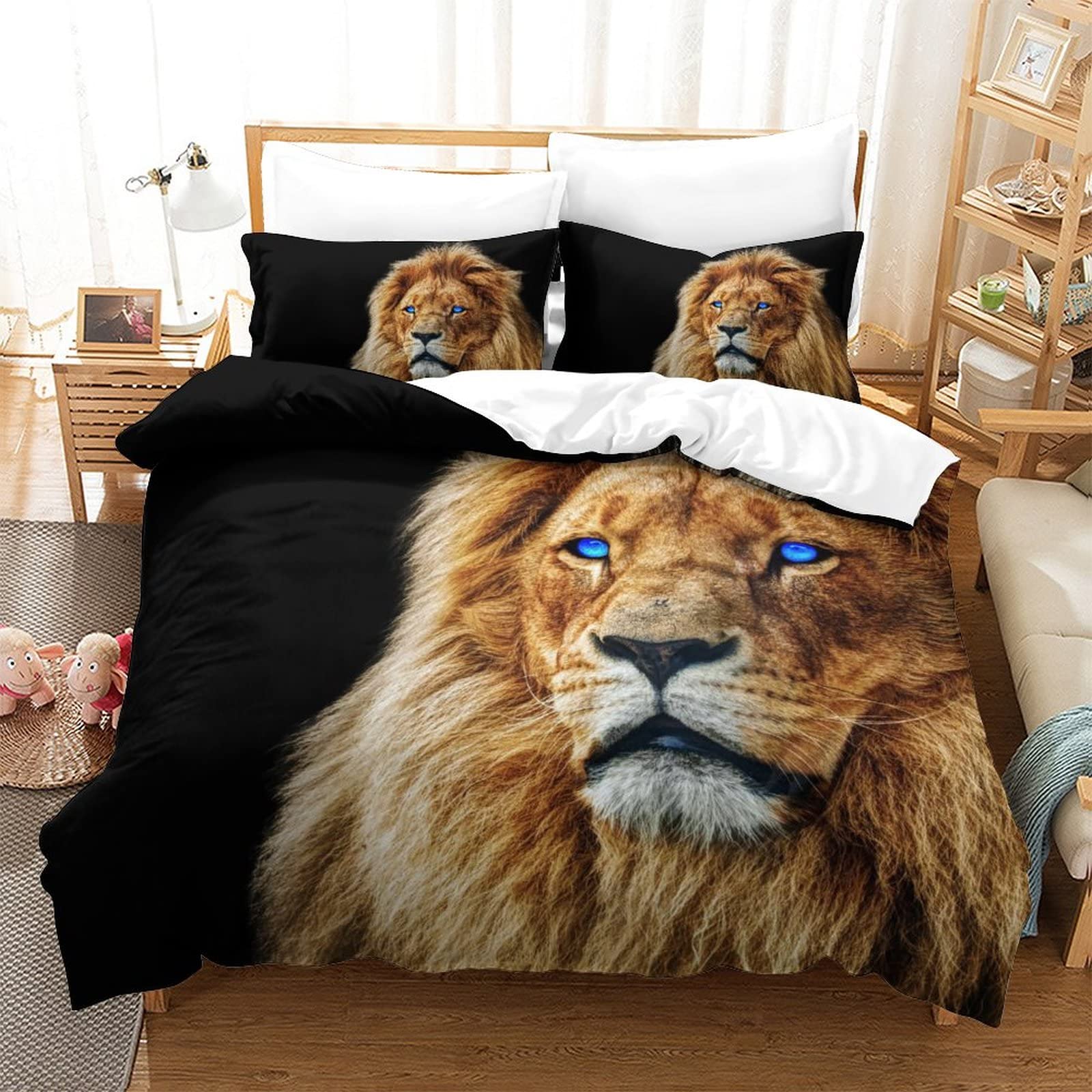 Housse de couette lion déco savane pour relooker une chambre d'adolescent branché