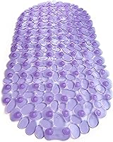 Vista 2 de Pebbles" Alfombra antideslizante para bañera y ducha de 27 x 14 pulgadas, ovalada, no tóxica, segura, limpia, lavable a máquina, agarre y drenaje