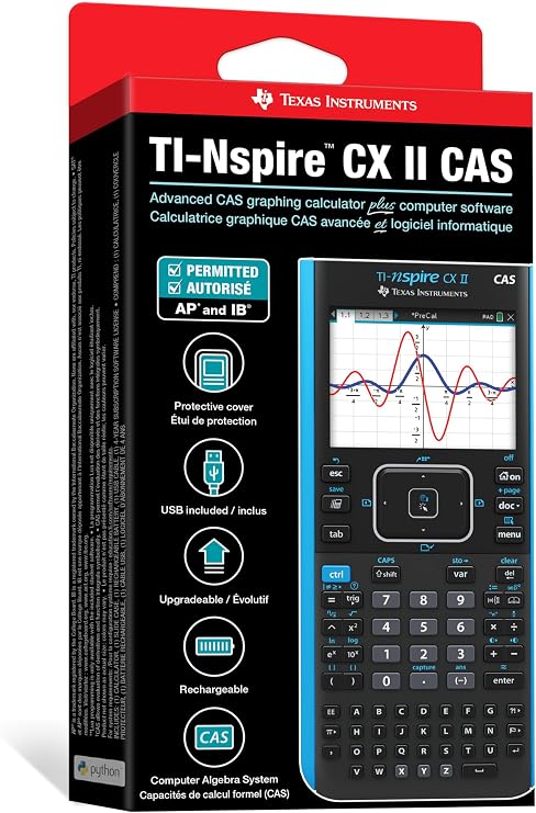 Texas Instruments TI-Nspire CX II CAS Color Graphing Calculator with Student Software (PC/Mac)