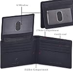 Wallet for Men Slim RFID Blocking Leather Bifold Minimalist 2 ID Windows Gift Box Carteras para Hombres (Crazy Horse, Black)