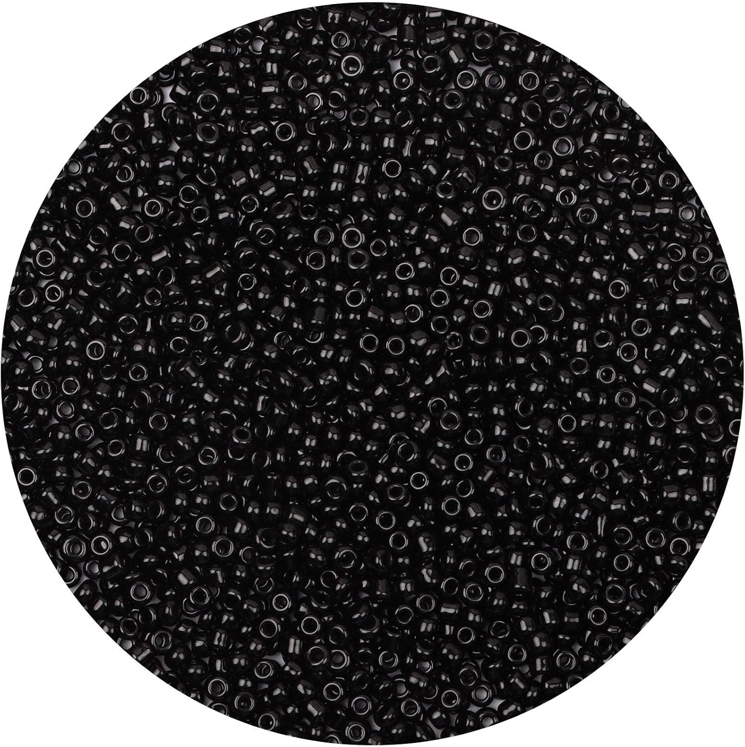 10000pcs Black Glass Seed Beads Bulk, 2mm 12/0 Tiny Small Waist Spacer Seed Beads for Bracelets, Necklace, Jewelry Making DIY Craft Projects with Tweezers