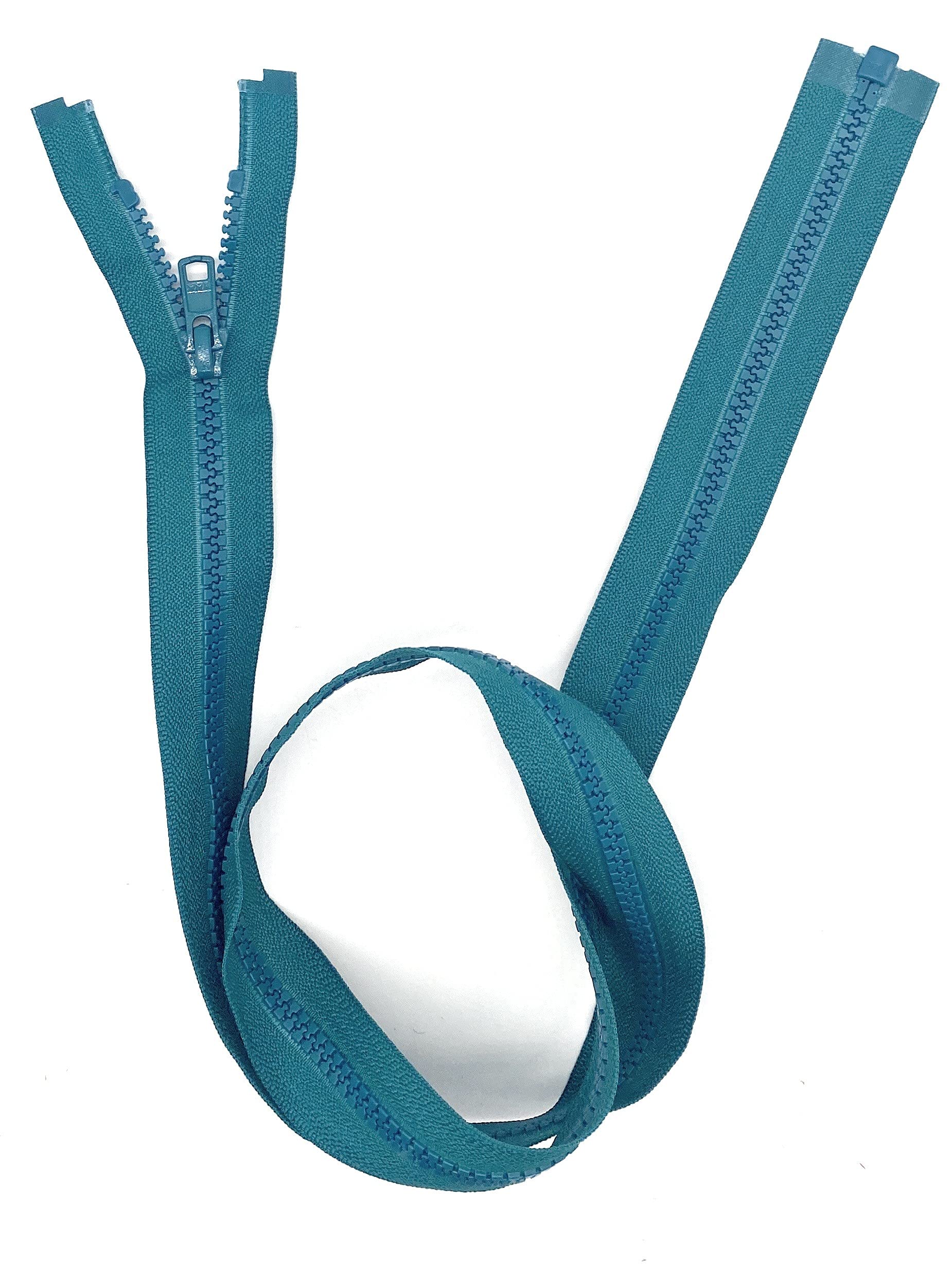 YKK #5 Molded Vislon Medium Weight Jacket Separating Zipper - Choose Your Length - Color: Tropic Blue #838 - Made in The United States (1 Zipper Per Pack) (26" Inches)