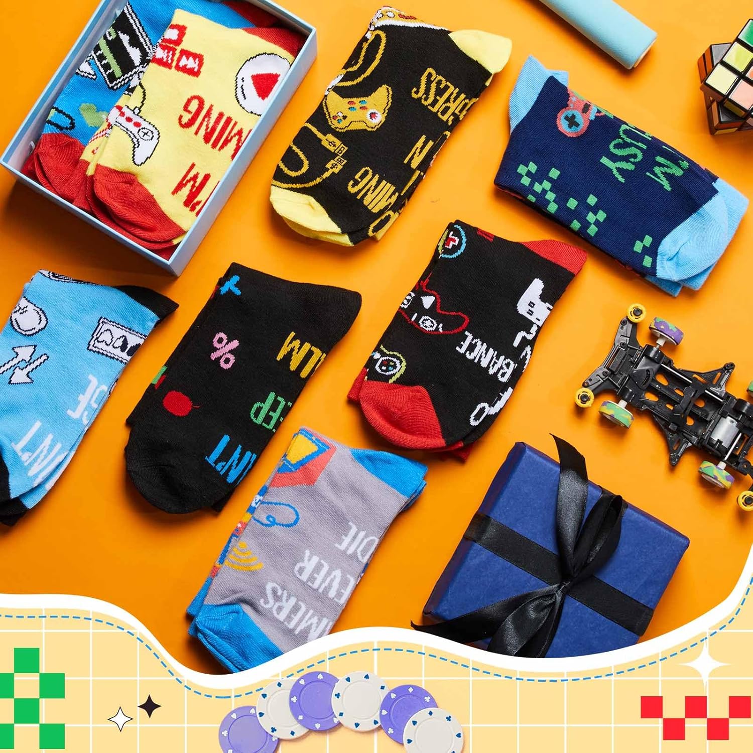 Haysandy 8 Pairs Men Funny Crew Socks Christmas Gifts Athletic Socks for Men Christmas Birthday Holiday Stocking Stuffer - Image 6