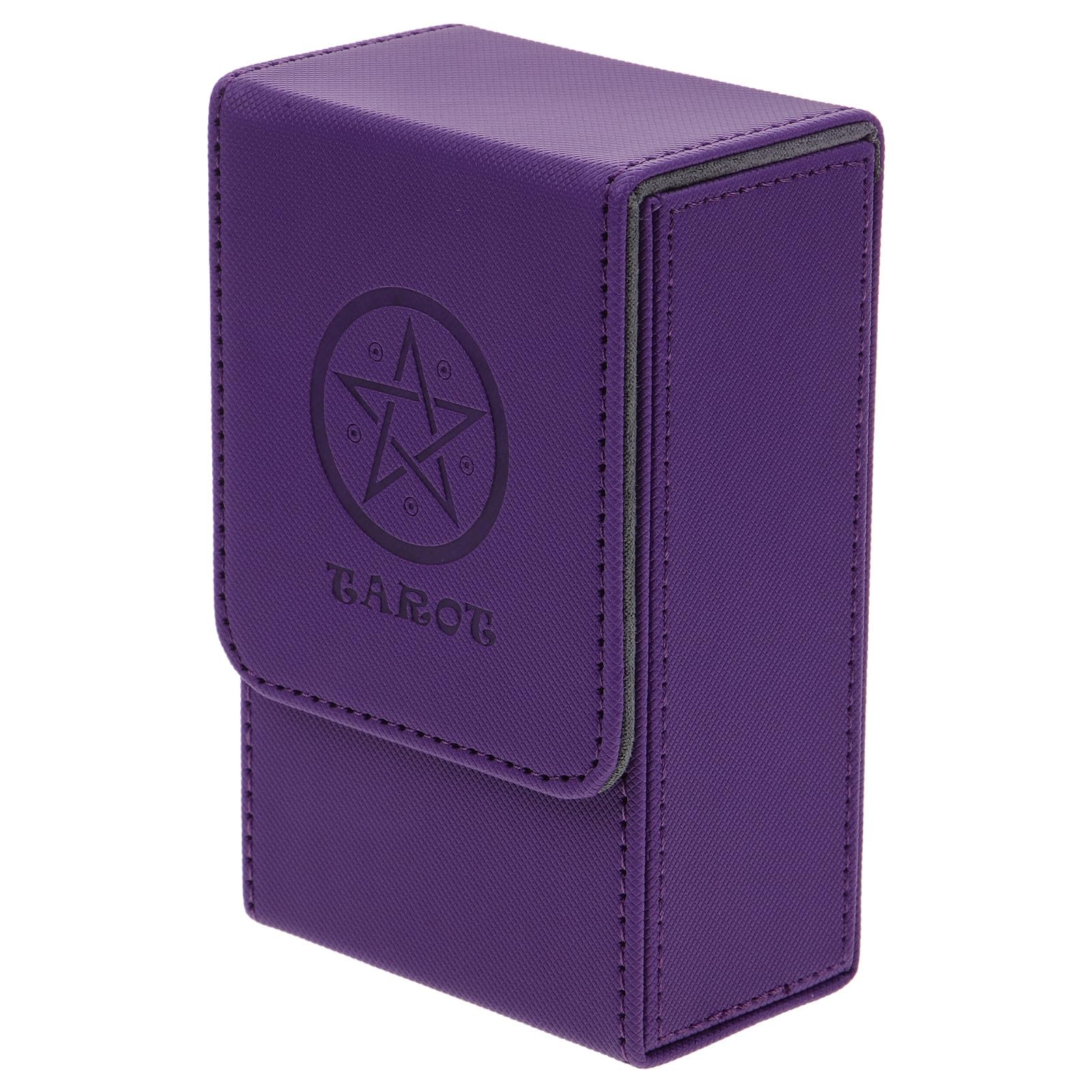 Custodia Portatile con Coperchio dei Tarocchi in PU Porpora Carte