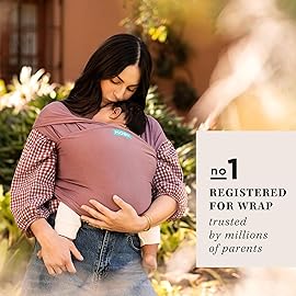 Moby Baby Wrap Carrier Evolution for Newborns to Toddlers (8-33lbs), Infant Sling Carrier, Lightweight & Hands Free Design, Adjustable for All Body Types, Baby Registry Gift (Terracotta)