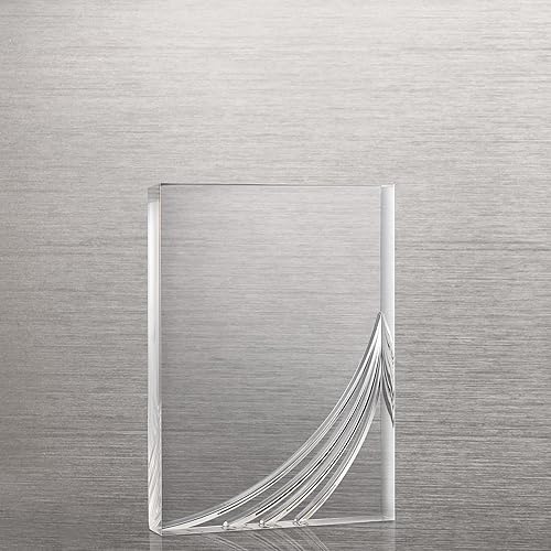 Miniatura 4 de Baudville Trofeo grabado - Acrílico contemporáneo transparente - Premio para empleados - Detalles cincelados - Grabado personalizado de hasta tres