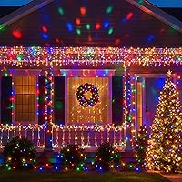 Vista 9 de [Paquete de 6] Luces de Cadena Solares Multicolores, 236 FT 600 LED Luces Solares Centelleantes para Exteriores con 8 Modos y Función de Memoria