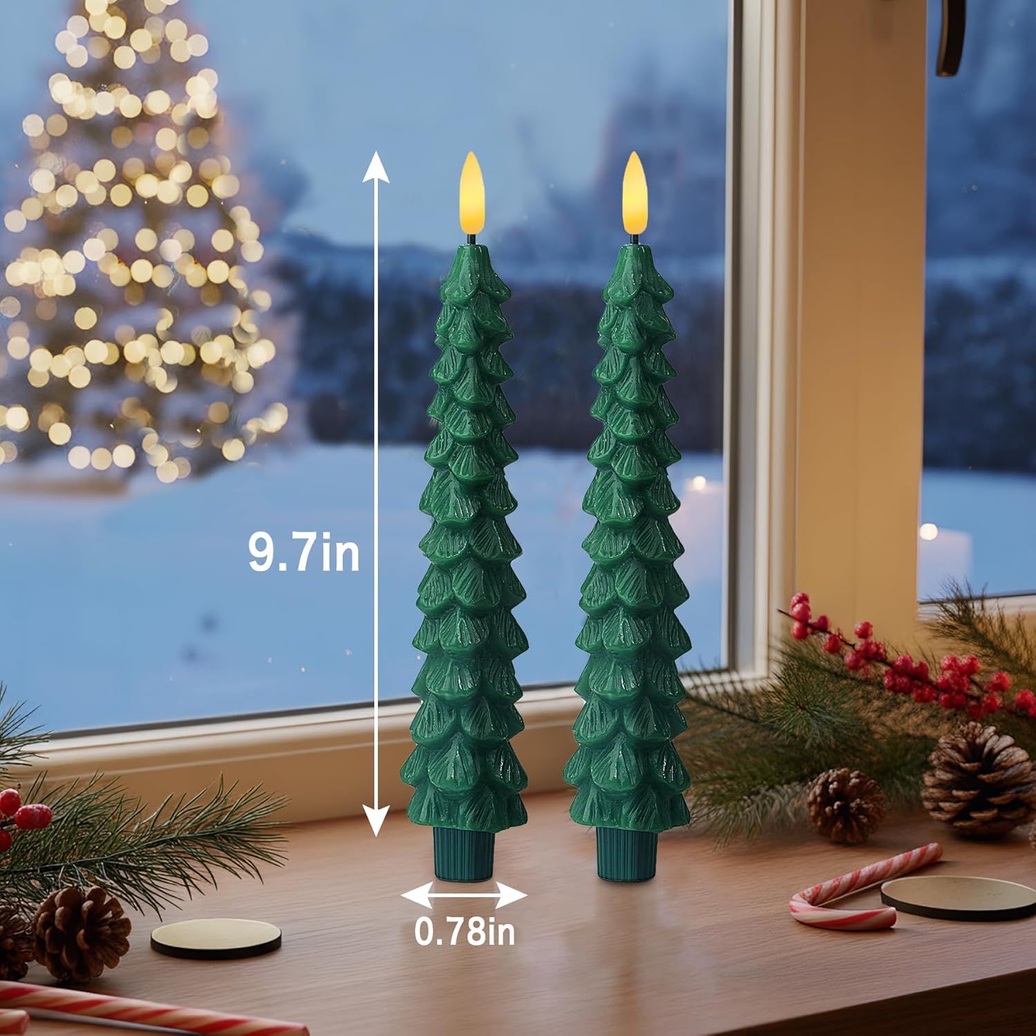 XingsLight LED Flameless Taper Candles with Remote & Timer – 4 Pack Battery Operated Christmas Window Candles, Warm White Flickering Light, Safe Realistic Flame for Holiday Table & Home Décor