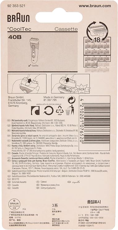 Braun 40B CoolTec Shaver Series Replacent Razor Head