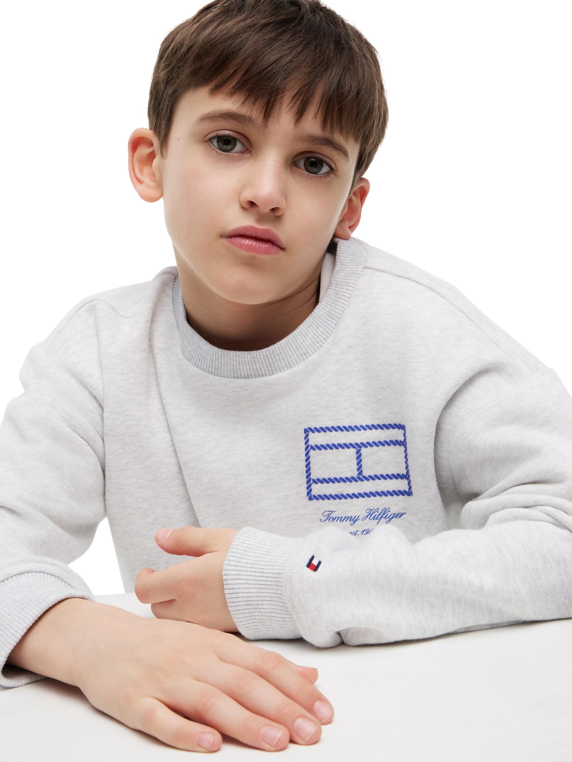Tommy Hilfiger Outline Flag Graphic Sweatshirt Kb0kb10594 Felpa Pullover Bambini e Ragazzi